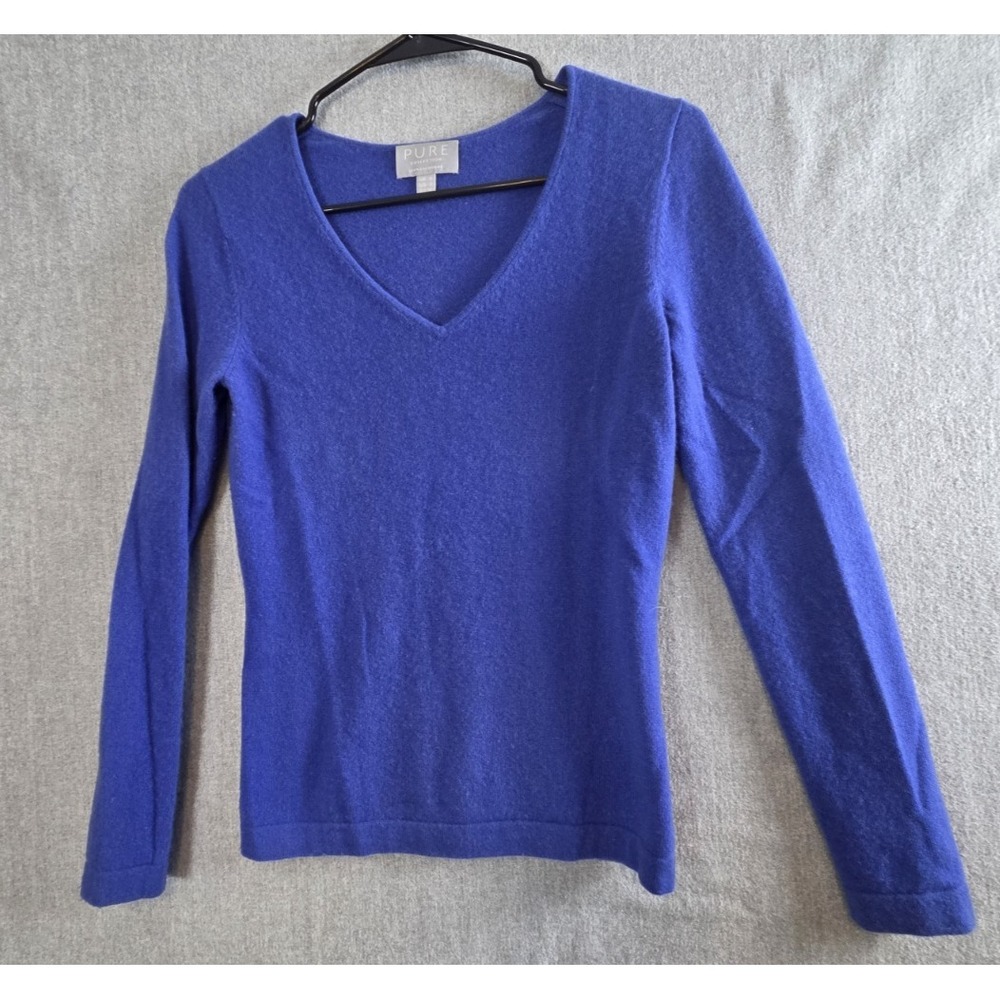 Pure Collection Sweater 100% Cashmere Pullover Size 2 Luxury Old Money Career